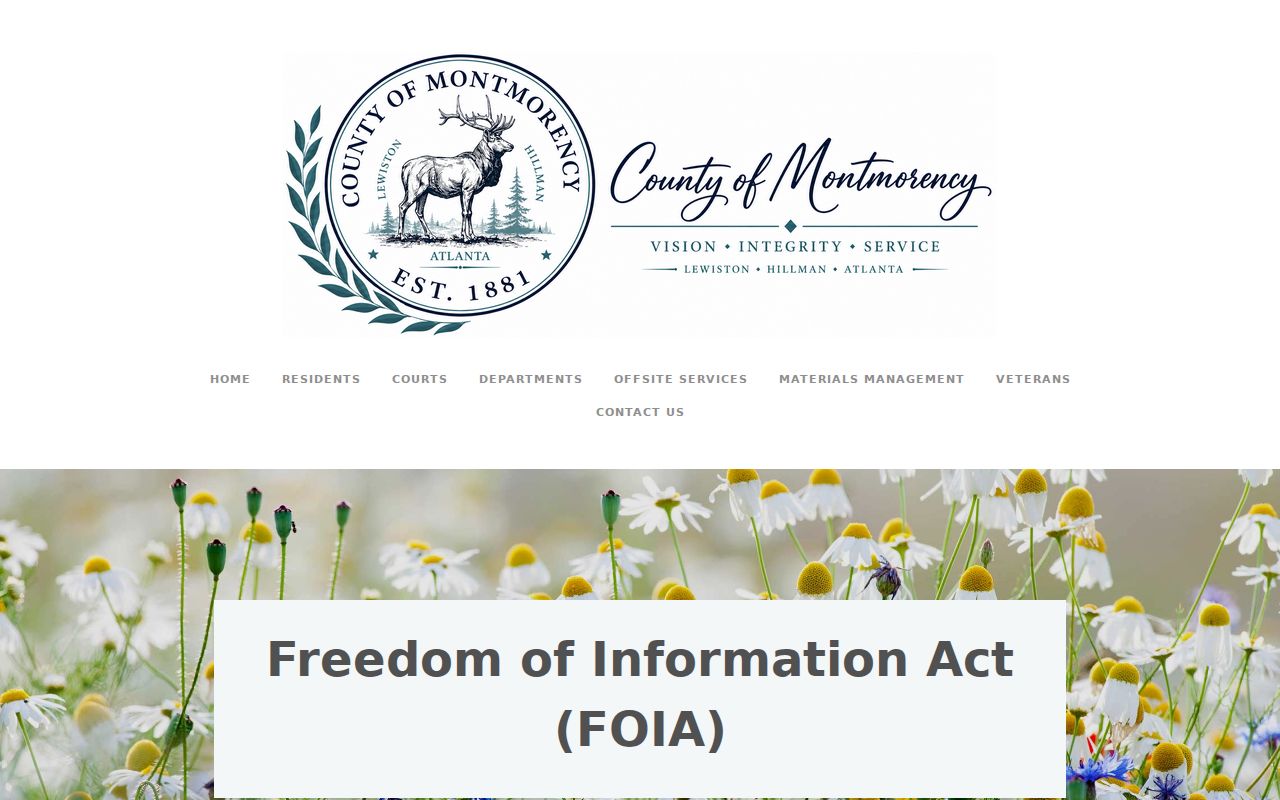 Montmorency County FOIA page used as the records request fallback for warrant searches