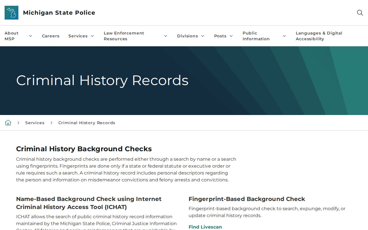 Michigan State Police ICHAT page used to show why it cannot confirm a Montmorency County active warrant